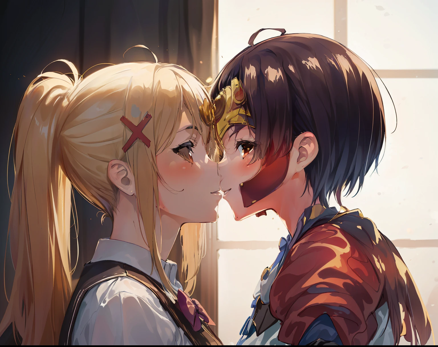best pictures, masutepiece, ​masterpiece、super precision、The sword[[rapier:1.10]]、High quality anime girl with brown hair and brown eyes、[3D images:1.25],[[Attractive eyes,A detailed eye、radiant eyes, Colorful eyes:1.15]]、Short ponytail, Pink hair、[[[Yuuki Asuna vs Asuna]]] ,White uniform, 8k picture, best qualtiy，hight resolution、Dress correctly、best pictures, masutepiece, Photorealistic, High resolution, Soft light, Attractive eyes that make you feel sucked in,Confrontation