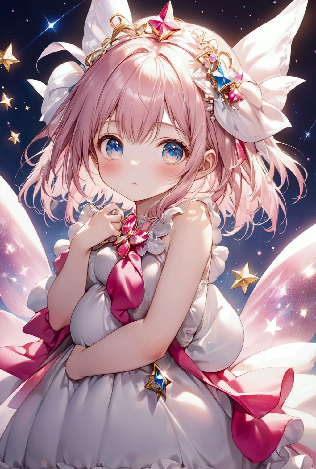 (Highest quality, 8k, 32K, masterpiece, Ultra-high resolution,:1.2),to be born, One Girl,So cute , clear, Shining Eyes, Age 25 ,Fair skin, Magical girl