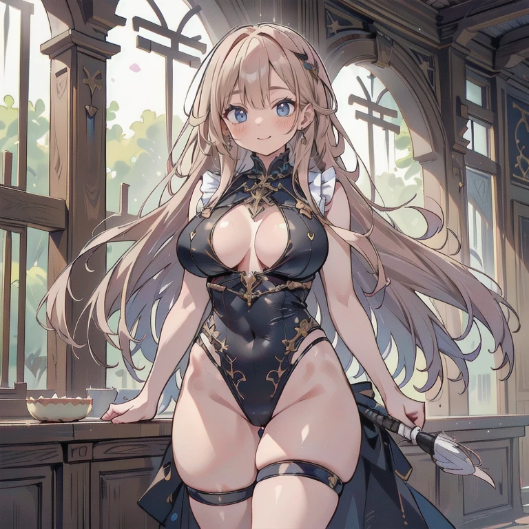 Anime Kawaii sexy Perfect Slim sensual body large breast and huge thighs, An intricate and highly detailed illustration of anime (Young girl)(Be careful when browsing:1.3), (1 girl,(superfine muscle),comely ,breasts big,pale skin,pointed chest,erect nippleslips),(surrealistic,(8k),surreal,attention to the details,high resolution,highest quallity,work of art,presence,dynamic,audacious),(thinning hair:2),(soft bristles:2),(slickedback hair]1.5),Your long bangs swinging,Ultralight Copper Amber Hair,hair covering one eye,(Sexy High Cut High Exposure Swimsuit 1.5),by the pool