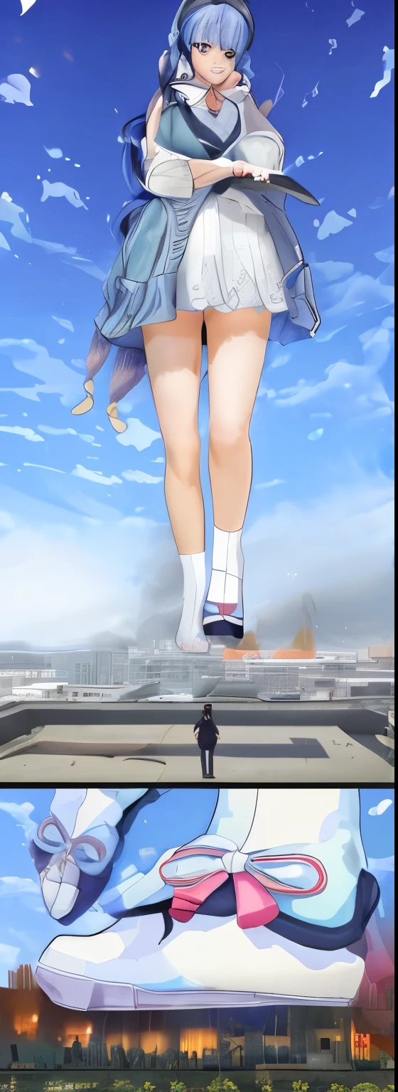 The huge girl took off her socks,And often throw villains in socks