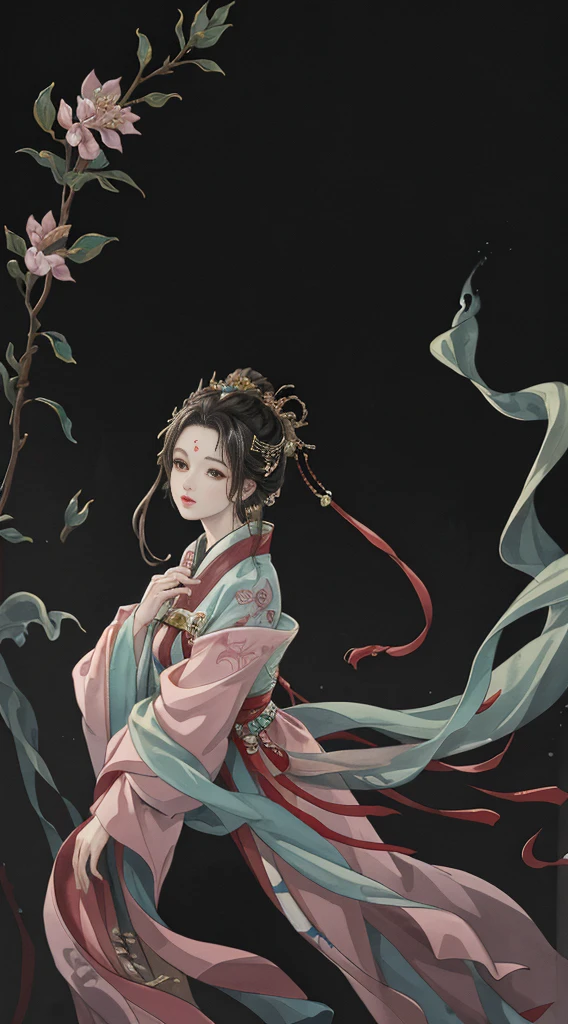 Original，（illustratio：1.1），（best qualtiy），（tmasterpiece：1.1），（the Extremely Detailed CG Unity 8K Wallpapers），（a color：1.2），1 God of lilacs，goddes，，ancient costume，Hanfu，best qualtiy，Extremely detailed jewelry，Plum petals，scenecy，rios|Wagas，