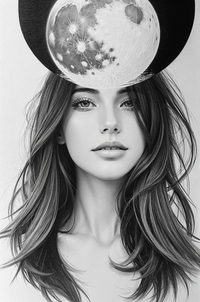 Beautiful phases of moon drawing