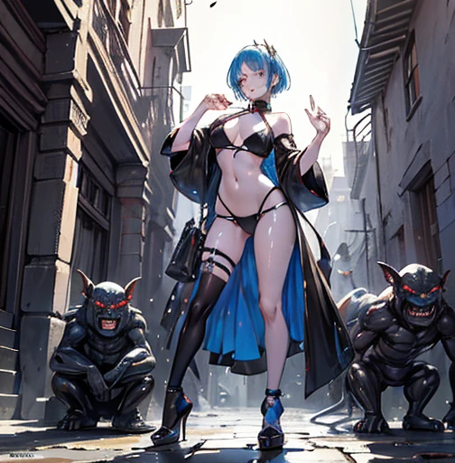 woman playing with a giant monster, orc who's standing behind her, slave rags leash iron ball berlinda on the back of her body with many goblins, woman posing in an open courtyard in an ancient world, a girl with milk in front of her, a picture of her flushed face behind her gun exposed with gooey goop dripping all over her body, face, a drawing of a debauchery priest many cultist of aphrodite, pudica pose gesture, cell shaded adult animation, sketchy artstyle, gesture drawn, holding a pudica pose, body pose!, full body drawing, full character body, full body concept, full body; front view, female full body, realistic proportions!!, entire body