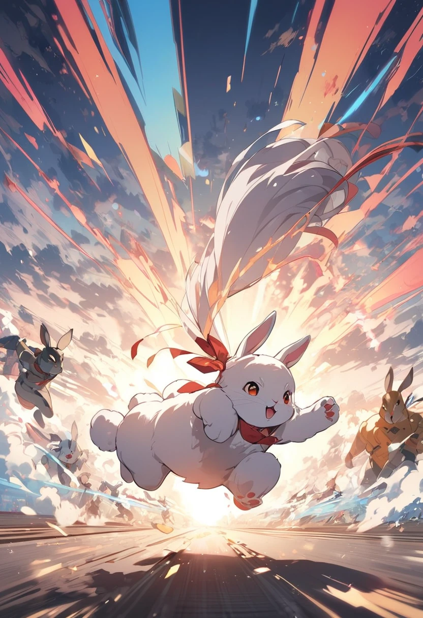A rabbit running