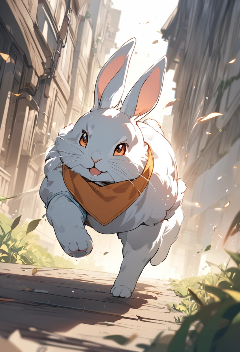 A rabbit running