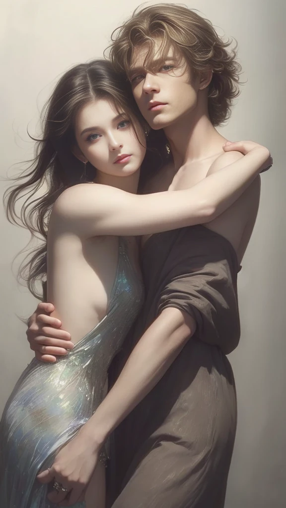 High-quality images of couples: blond man (Tall、Statue-like、Handsome and、Brave young man、Blue eyes、Curly golden hair、Wearing a grey antique military uniform) A woman with black hair (long straight black hair、Long Bangs、Blackberry eyes、A beautiful young femme fatale、、PRİNCESS、Hugging。They are in love with each other。Created by Boris Vallejo「Ideal Anatomy」The sketch of、It is characterized by being very detailed.。masterpiece、Detailed study of the face、Beautiful Face、Features of Beautiful Face、Perfect Image、Realistic shots、Detailed study of the face、Full body image、8k、Detailed Images、Highly detailed illustration、A true masterpiece of the highest quality、Careful drawing。Bare Skin、Gown and nakedrcolor、
ゴシック、ロマンス
黒のパンティ、