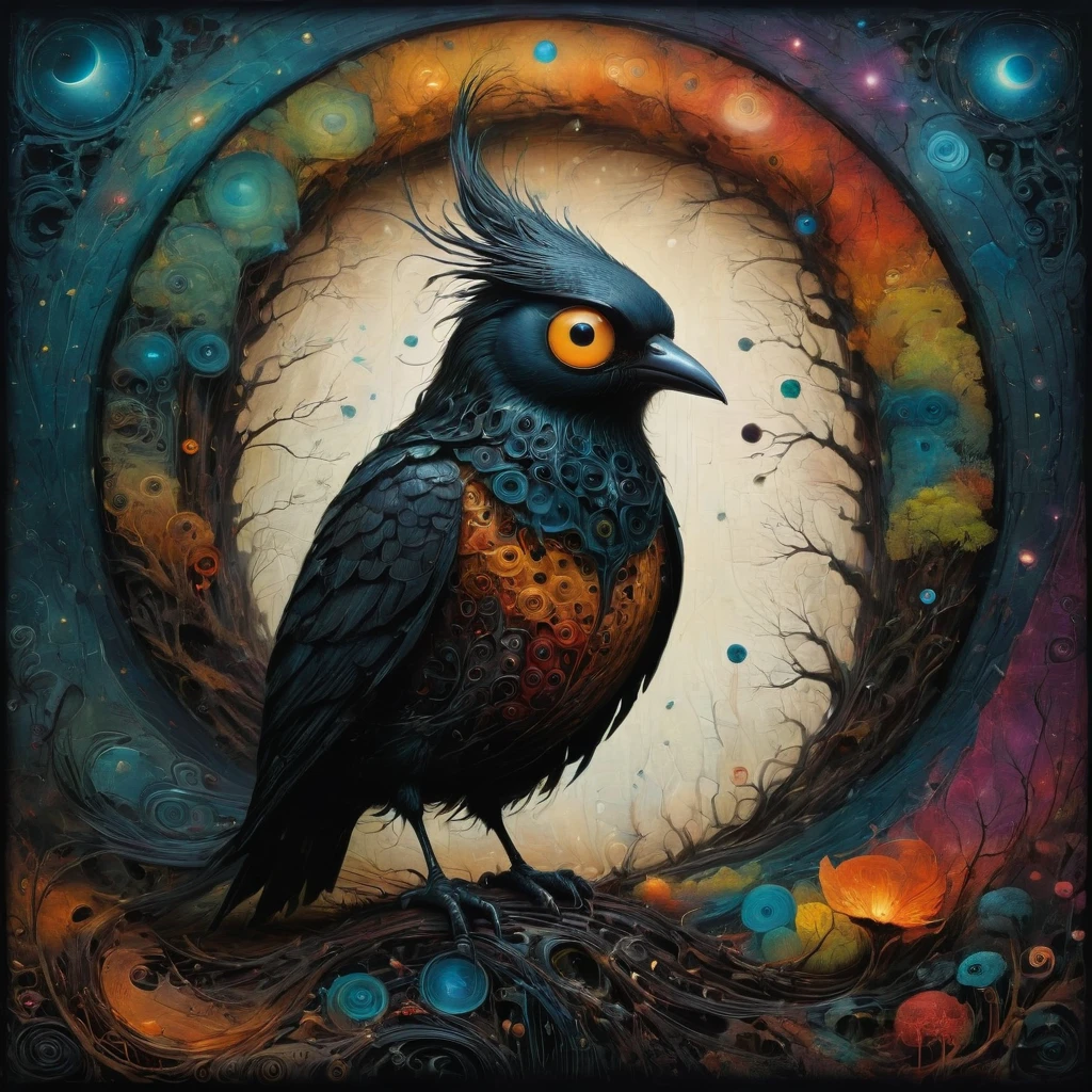 crow, Andy Kehoe, Best quality, masterpiece, very aesthetic, perfect composition, complex parts, ultra detailed