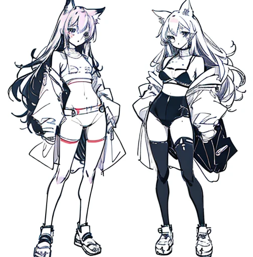 two women standing next to each other on a beach under the sun, lewd face, a girl with a cat ears and a bow, female furry mini cute style, a drawing of a debauchery priest many cultist of aphrodite, pudica pose gesture, small cute outline, cell shaded adult animation, sketchy artstyle, holo is a wolf girl, fursona furry art commission, oc commission, lineart, fursona commission, cute!! chibi!!! catgirl, anime catgirl, fox from league of legends chibi, commission for high res, cute anime catgirl, clean anime outlines, full body zenkai! asuka suit, gesture drawn, holding a pudica pose, body pose!, full body drawing, realistic body proportions, full character body, full body concept, full body; front view, female full body, realistic proportions!!, entire body
