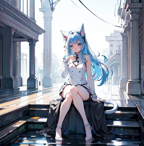 An awkward shameful embarrassed in tear ahegao girl is sitting in a courtyard of columns and some people around her, lewd face, a girl with a cat ears and a bow, female furry mini cute style, a drawing of a debauchery priest many cultist of aphrodite, pudica pose gesture, small cute outline, cell shaded adult animation, sketchy artstyle, holo is a wolf girl, fursona furry art commission, oc commission, lineart, fursona commission, cute!! chibi!!! catgirl, anime catgirl, fox from league of legends chibi, commission for high res, cute anime catgirl, clean anime outlines, full body zenkai! asuka suit, gesture drawn, holding a pudica pose, body pose!, full body drawing, realistic body proportions, full character body, full body concept, full body; front view, female full body, realistic proportions!!, entire body