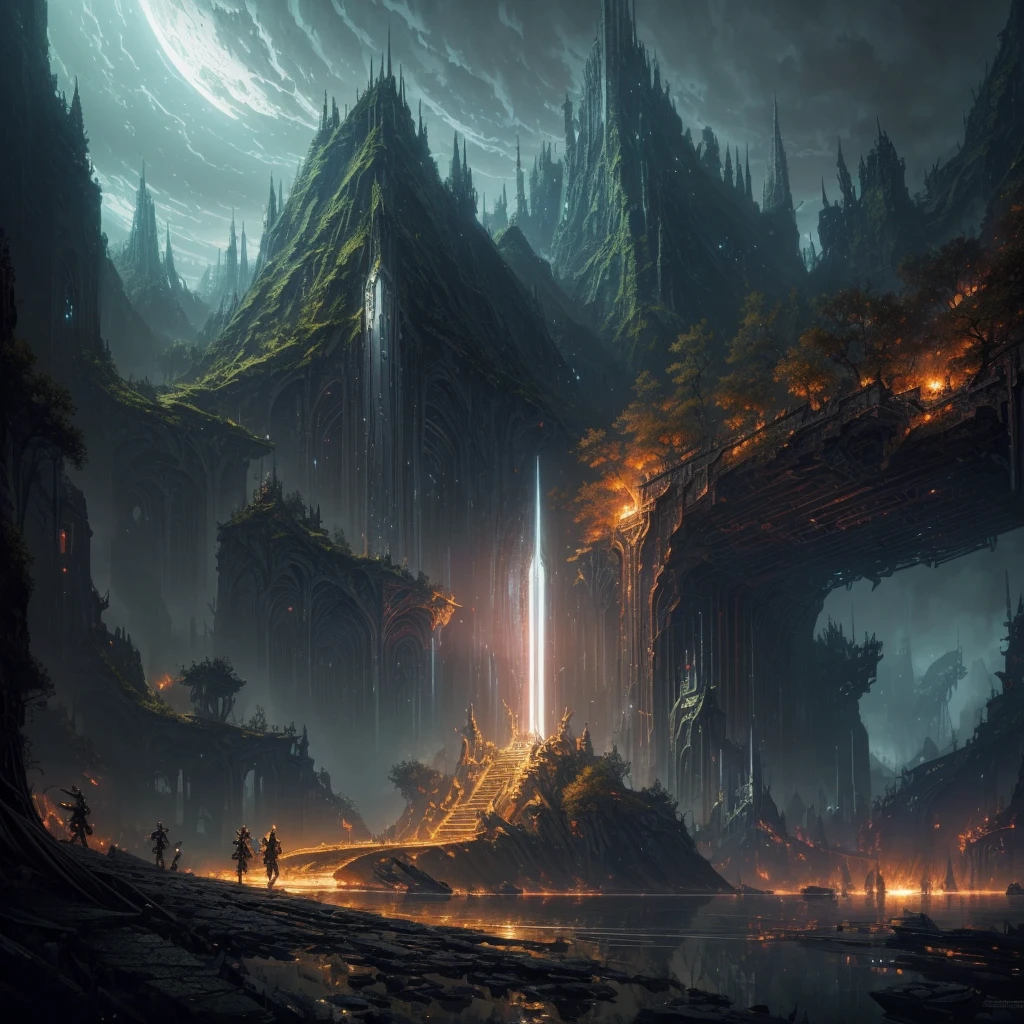masterpiece, best quality, (extremely detailed CG unity 8k wallpaper), (best quality), (best illustration), (best shadow), absurdres, realistic lighting, (Abyss), beautiful detailed glow, art by PeterMohrBacher,