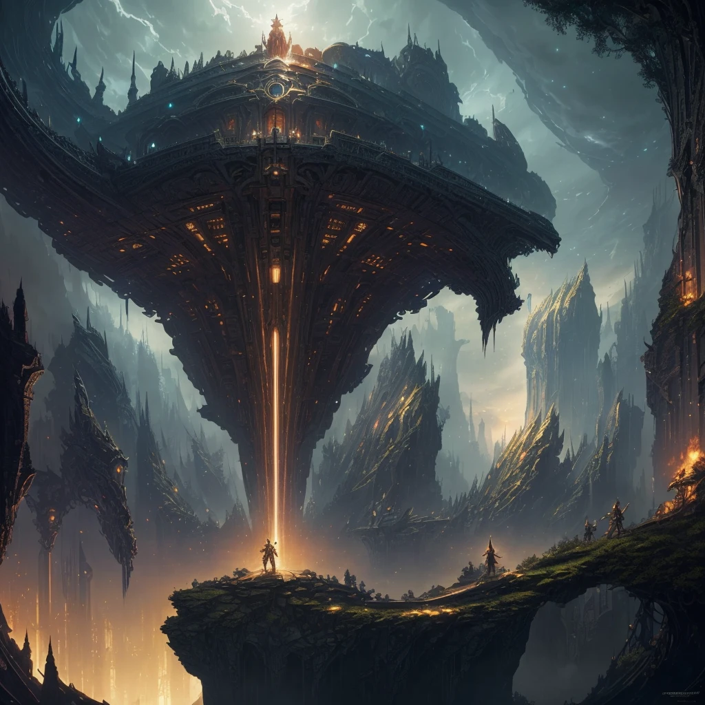 masterpiece, best quality, (extremely detailed CG unity 8k wallpaper), (best quality), (best illustration), (best shadow), absurdres, realistic lighting, (Abyss), beautiful detailed glow, art by PeterMohrBacher,