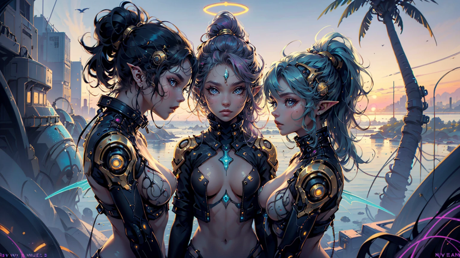 cute face, unique face, 3 girls, long hair, extreme abs, naked, nudity, space buns, alien planet, alien girls, naked, serene, peaceful, sunset beach, playing,two beautiful girls, naked, cyberpunk beach, faerie wings, futuristic, cute face, neon colored hair, drow elves, space theme, cyberpunk theme, extreme abs, transparent jacket, completely naked, unique face, giant octopus tentacles touching and cuddling, beautiful, beach,neeko from league of legends, cute face, beautiful, natural setting digital circuitry beautiful girl elf, gold colors on black, city, cyber city, cityscape, cute face, unique face, rainbow neon hair, long hair, deity, God, halo, jewels, angel wings, ethereal, surreal, misty,2 beautiful girls, alien beach, completely naked, cute face, unique face, 3 girls, long hair, extreme abs, naked, alien planet, alien girls, naked, serene, peaceful, sunset beach, playing,digital circuitry beautiful girl elf, gold colors on black, city, cyber city, cityscape, cute face, unique face, rainbow neon hair, long hair, shades of rainbow, deity, God, halo, jewels, angel wings, ethereal, surreal, misty,