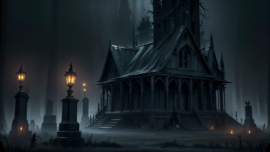 detailed intricate dark haunting halloween cemetery, dark forest, glowing ground, spooky atmosphere, gravestones, skeletons, crows, (best quality,4k,8k,highres,masterpiece:1.2),ultra-detailed,(realistic,photorealistic,photo-realistic:1.37),gothic horror,dramatic lighting,moody colors,dramatic shadows,mist,haunting,ominous,eerie,sinister