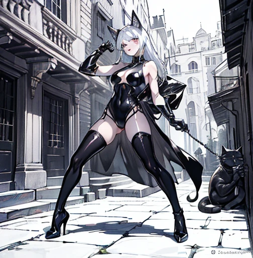 drawing of a girl in lingersuit and cats ears with a handbag over her shoulder, pudica pose gesture, cell shaded adult animation, sketchy artstyle, gesture drawn, holding a pudica pose, body pose!, full body drawing, full character body, full body concept, full body; front view, female full body, realistic proportions!!, entire body, slave rags leash iron ball berlinda on the back of her body with many goblins, woman posing in an open courtyard in an ancient world, a girl with milk in front of her, a picture of her flushed face behind her gun exposed with gooey goop dripping all over her body, lewd face, a drawing of a debauchery priest many cultist of aphrodite, A sultry hentai character depicted in a scene, featuring seductive anatomy, provocative poses, explicit details,