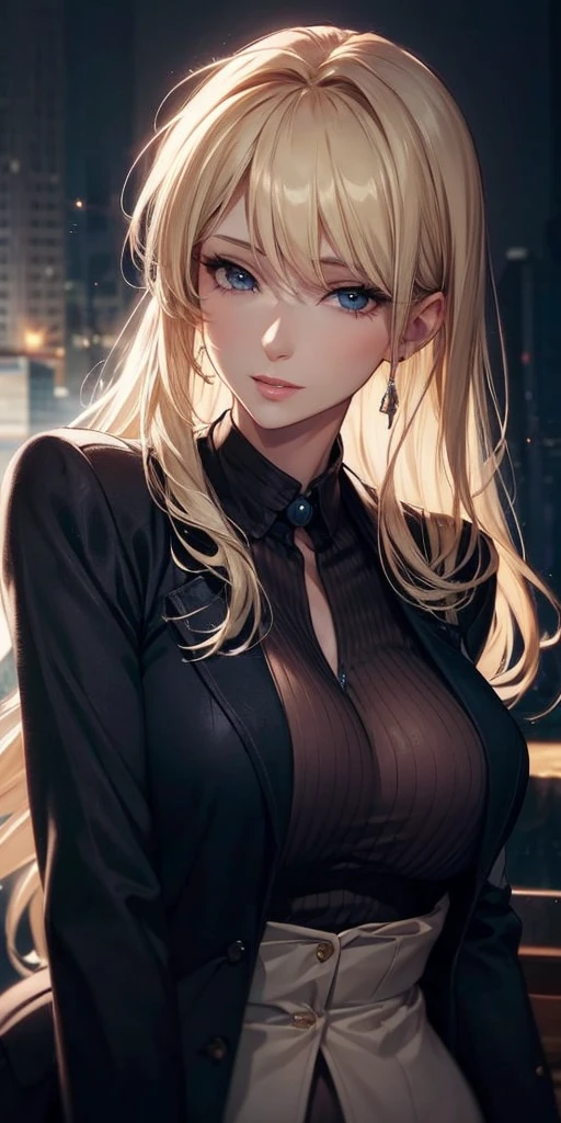 portrait realistic, sexy mature woman, blonde hair, 4k resolution, high quality cg, beautiful cg, soft light,