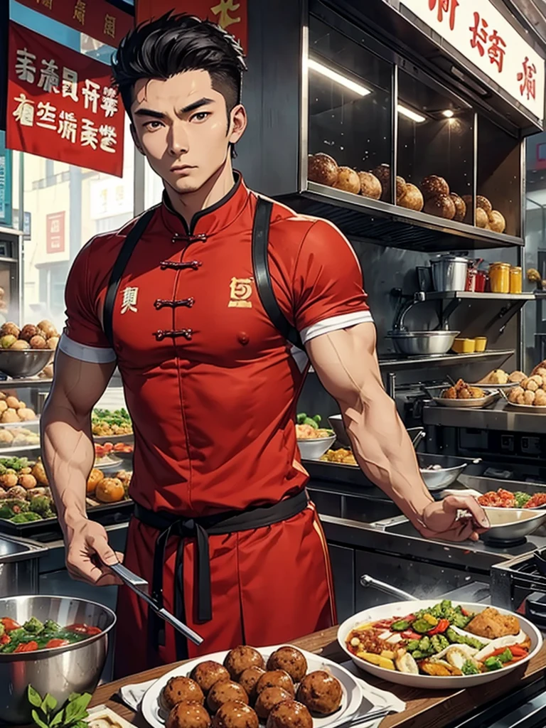 Chinese novel: A meatball vendor is handsome, tanned, and muscular.