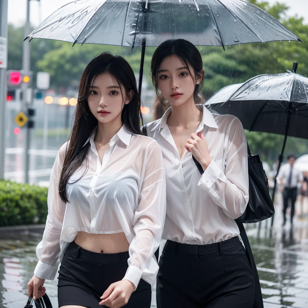 mini skirt、Hair getting wet in the rain、Transparent shirt、Beautiful woman getting wet in the rain、typhoon、Get wet without an umbrella、Beautiful woman in the rain、雨で濡れたBeautyOL、Detailed face、Realistic、beautiful girl、Beauty、Office Lady Uniform、beauty、Beautiful woman、Narrow waist、Handsome woman、Tight pants look、suit、Sexy pose、タイトなsuitパンツ、雨で濡れたsuit、Wet naked shirt、See-through shirt、Shot in heavy rain、Naked shirt