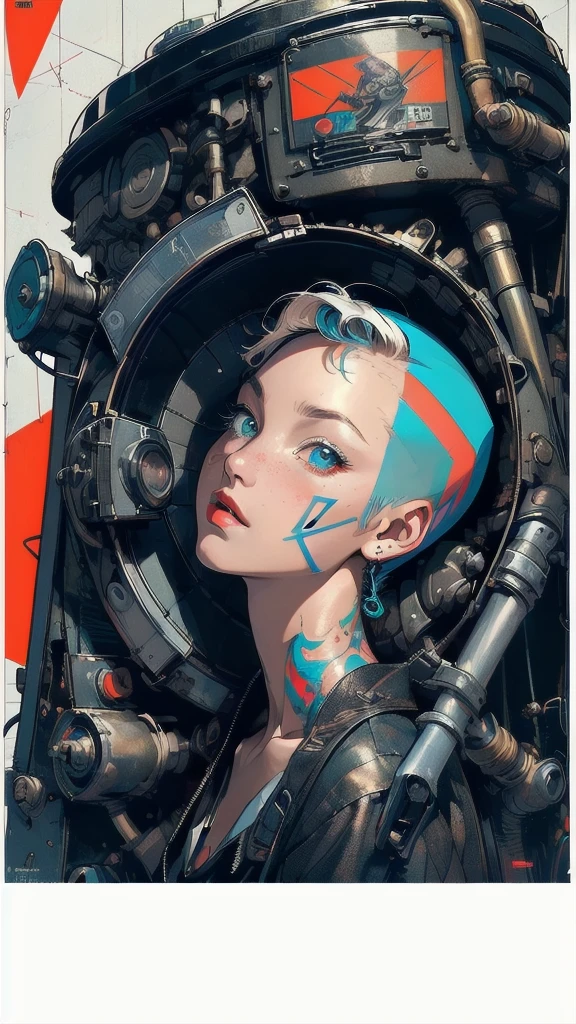 (((masterpiece, highest quality))),(((solo:1.2))),(((1girl:1.2))),32k wallpaper, very detailed, poster, vintage science fiction,(((((geometric cinematic movie poster))))), ((bauhaus)),(shape),(((abstract))),(mid century modern),movie poster,(((((portfolio))))),(((((Close-up))))),(((((bust up))))),((((more various angle)))),((((highlight)))),((((heterochromia)))),(((complete. detailed face))),((((Extremely talented)))),(((((most complecated futristic machine))))),(Colorful color scheme),(((detailed unlimited mechanic complete equipment : wepon))),(((Absolutely nothing background))),((((skinhead tattoo))))