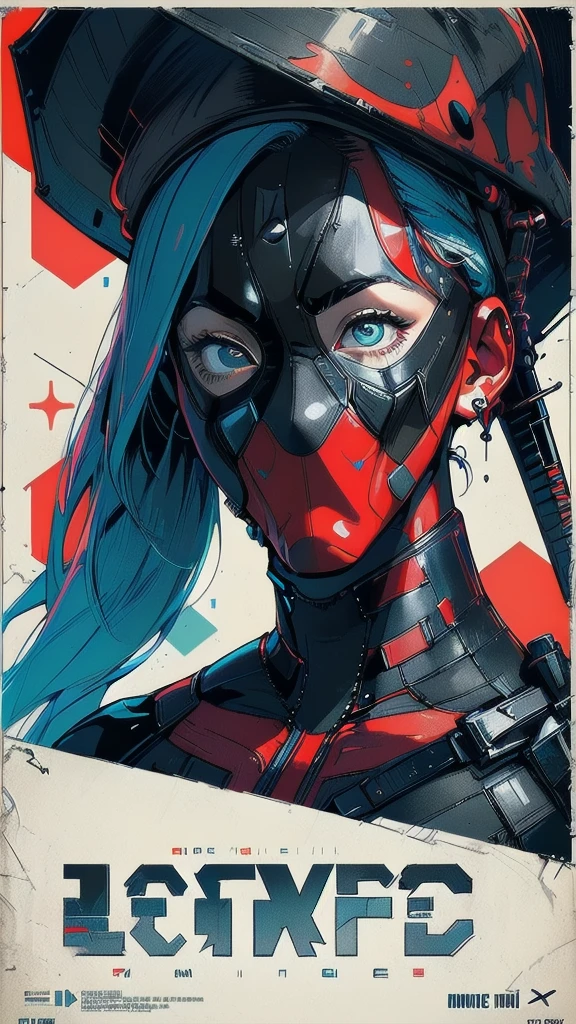 (((masterpiece, highest quality))),(((solo:1.2))),(((1girl:1.2))),32k wallpaper, very detailed, poster, vintage science fiction,(((((geometric cinematic movie poster))))), ((bauhaus)),(shape),(((abstract))),(mid century modern),movie poster,(((((portfolio))))),(((((Close-up))))),(((((bust up))))),((((more various angle)))),((((highlight)))),((((heterochromia)))),(((complete. detailed face))),((((Extremely talented)))),(((((most complecated futristic machine))))),(Colorful color scheme),(((detailed unlimited mechanic complete equipment : deadpool))),(((Absolutely nothing background)))