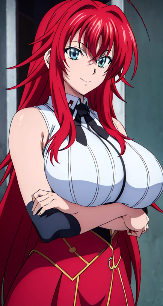 (((picture perfect))), (absurdres), 1girl, solo, rias gremory, looking at viewer, smile, (((upper body)))