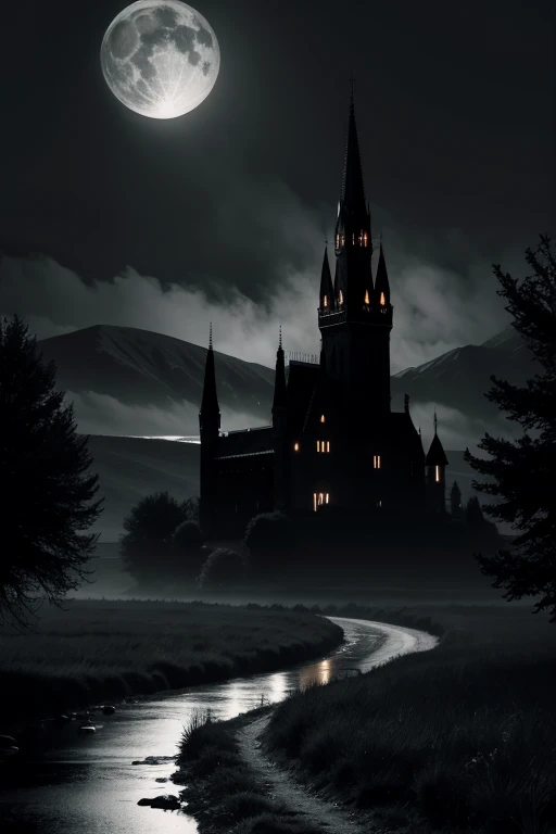Night gothic landscape image