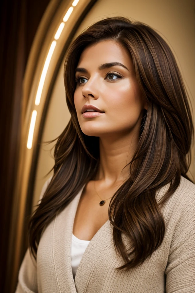 Brown haired woman hypnotized