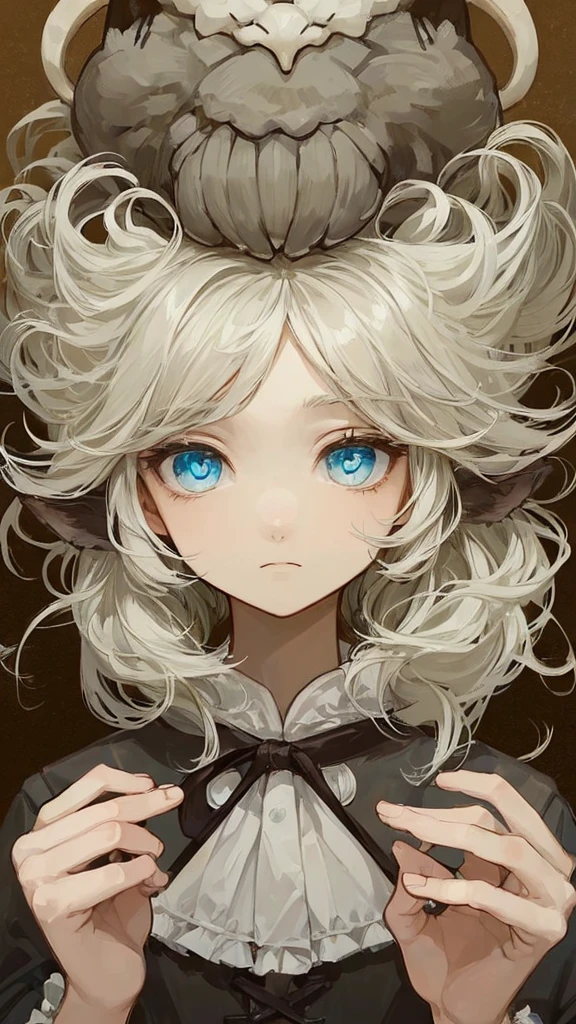 (low quality,worst quality:1.4),extra limbs,missing limb,extra digit,fewer digit,missing digit,missing finger,fused fingers,mutated hands and fingers、 1. Character Design: • face: With half-open, gentle eyes、A blank, unmotivated look。Although relaxed、A somewhat dazed atmosphere。 • Hairstyle: Fluffy and soft hair like sheep's wool。The color is light cream。 • Costumes: Fluffy pajamas。The material is as soft as a cloud、Pastel light shades。Tops and bottoms are all together、Warm impression。 • Little lamb's ears peeking out from under her hair。 • accessories: Soft slippers and、Ram horn headband。 2. Background and atmosphere: • background: Her room。Stuffed toys and cushions scattered around、Beds and sofas are provided、Cozy space。 • Small items: Blankets and pillows、Stuffed sheep。There are magazines and books in the corner of the room.、Coffee cups and snack bags are placed on the counter.。 • Lighting: There are no windows in the room.、Light from lamps, monitors, etc. is illuminating the room。 • atmosphere: Overall it was relaxing、Lazy atmosphere。The colors are based on pale pastel colors.、Emphasise the soft feel。 3. Pose and expression: • Pause: Lying on a bed or sofa、Tapping on a smartphone。Throw out your legs、Stretching out and relaxing。 • expression: He is staring at me with a blank, unmotivated look on his face.。 4. Image Effects: • Light and shadow effects: • Reflect the light from lamps and monitors.、Emphasizes a warm and cozy atmosphere。 • Beds and sofas、Add realistic shadows around the characters、Increases the sense of volume。 • Blur effect: • To focus on the characters、Lightly blur the background。This、The main character stands out。 • Slightly blur the accessories and small items in the foreground.、Make sure the gaze is naturally drawn to the character。 • Glowing Effects: • The light from the smartphone held by the character、Reflects onto faces and hands for a realistic effect。 • Add a soft glow effect throughout the room.、Creates a warm and inviting atmosphere。 • Adding texture: • Fluffy pajamasの質感を強調するために、Depicts the weave and texture of the fabric in detail。 • backgroundのクッションやぬいぐるみなどにもテクスチャーを追加して、Increases realism。 • Color tone correction: • Use pale pastel colors throughout、Maintains a gentle, warm tone。 • Add appropriate highlights and shadows、Add depth to your characters and environments。 • Using filters: • Apply a soft focus filter to the whole image、Creates a soft and dreamy effect。 • Add a vignette effect、Darken the outer edges of the image a bit、Make sure your gaze naturally focuses on the central character。A worldview similar to that of the Persona series、Style、Concept Art、paranoia、colorful、Fluorescent color