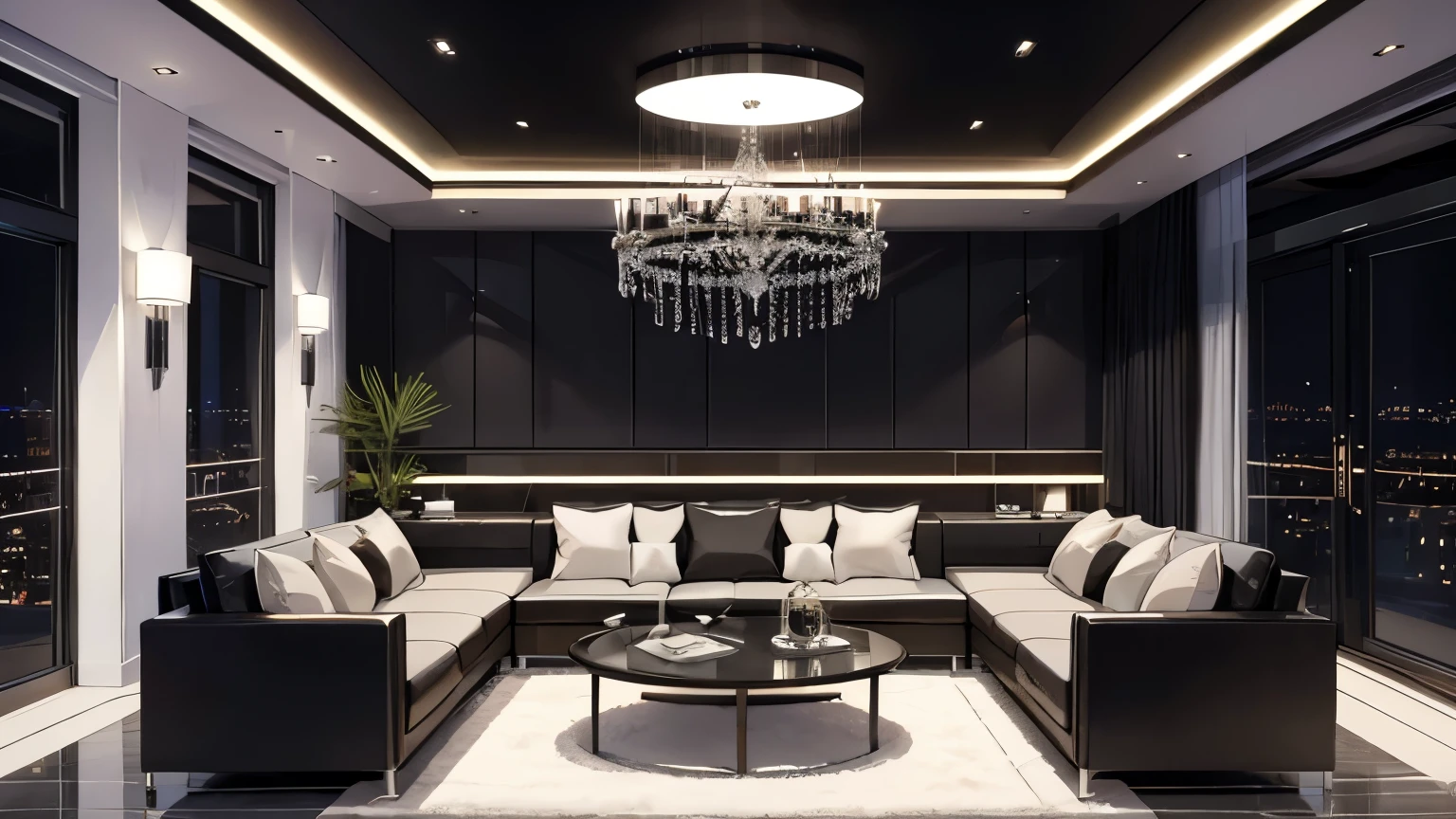createe a sophisticate dance music lounge, with deluxe decoration, modern sound equipamento, and demais componetes de luxo
