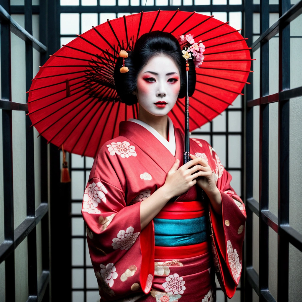 glamorous and geisha, Traditional beauty, in kimono, geisha, beauty geisha, Inspired by , traditional geisha clothing, geisha makeup, ((Woman in kimono)) holding a fan - woman in kimono, traditional Japanese, Japanese style, Japanese goddess Glamorous and sexysha - glamorous and sexy gei Japanese geisha Traditiona,Arabian woman in kimono holding umbrella and red umbrella, traditional geisha clothing, glamorous and sexy geisha,anese geisha, female geisha girl, intricate geisha kimono, geisha photo portrait, geisha, beauty geisha, Japanese Kimono, red kimono, Traditional Japanese, organic seductive geisha, geisha hairstyle, Japanese style((arafed man standing in a jail cell with a caged door, Answer music video, Stills from the film, Cyborg movie still, Music video stills, From Arita, Altered carbon, アステカCyborg movie still, Leather clothing under armor, Dark Spot :: Sports competition, Alien Cyborg movie still, cage