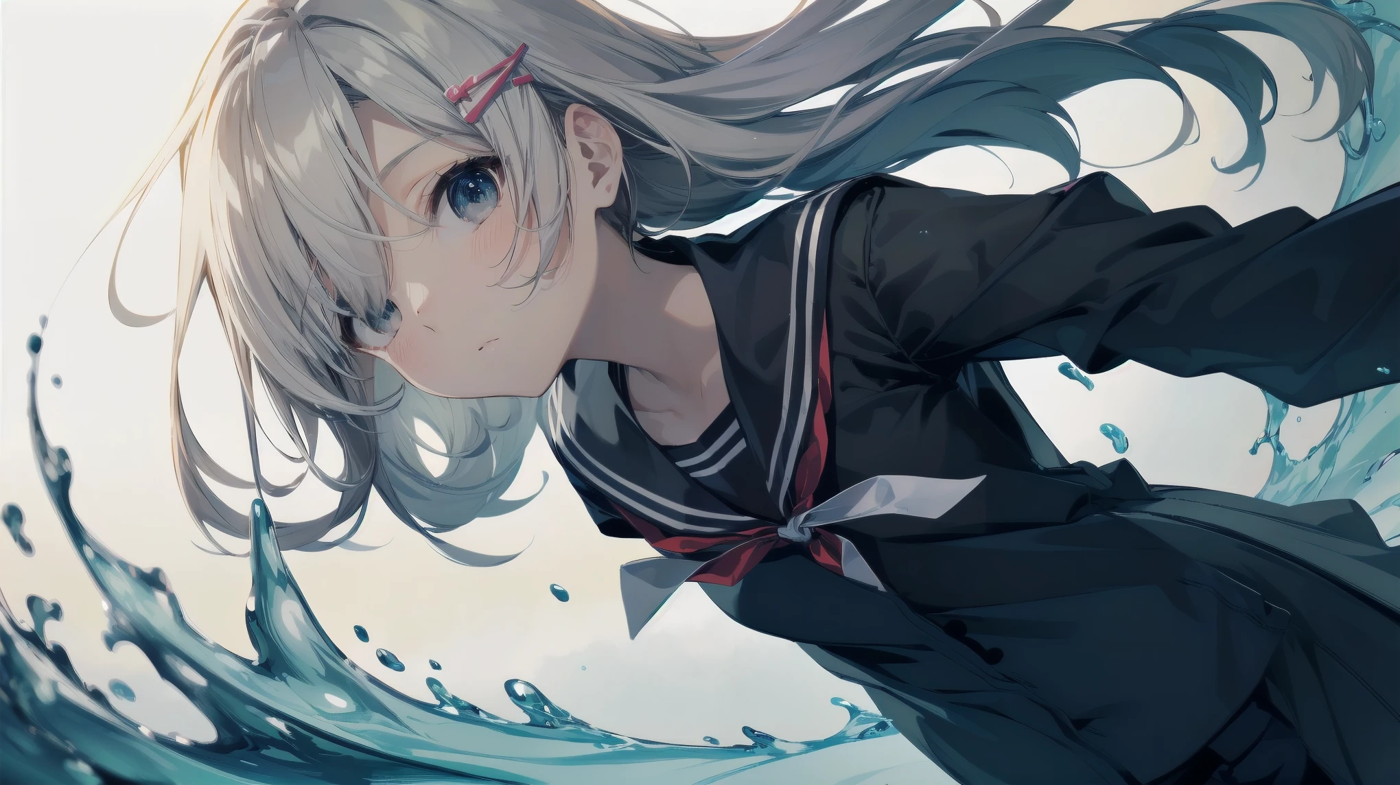 Highest quality, Anime Moe Art Style,Best Anime 8K Konachan Wallpaper,Pixiv Contest Winners,Perfect Anatomy, (Please draw a girl walking sleepily to school.... ),break, 1 Girl, (alone,,,:1.3),high school student, short hair, amount, (Hair above one eye:1.7),All limbs, Full Finger,Medium Chest, Between the legs, Small eyes,accurate black eyes, Hair Clip, (Sailor suit:1.5),(school uniform:1.5) skirt,On the way to school. break,Very detailed,High resolution,ultra high density skin, Professional Lighting,8K eye detail, (Cute illustrations:1.2),Expressionless,(Hair on one eye:1.5),Sailor suit