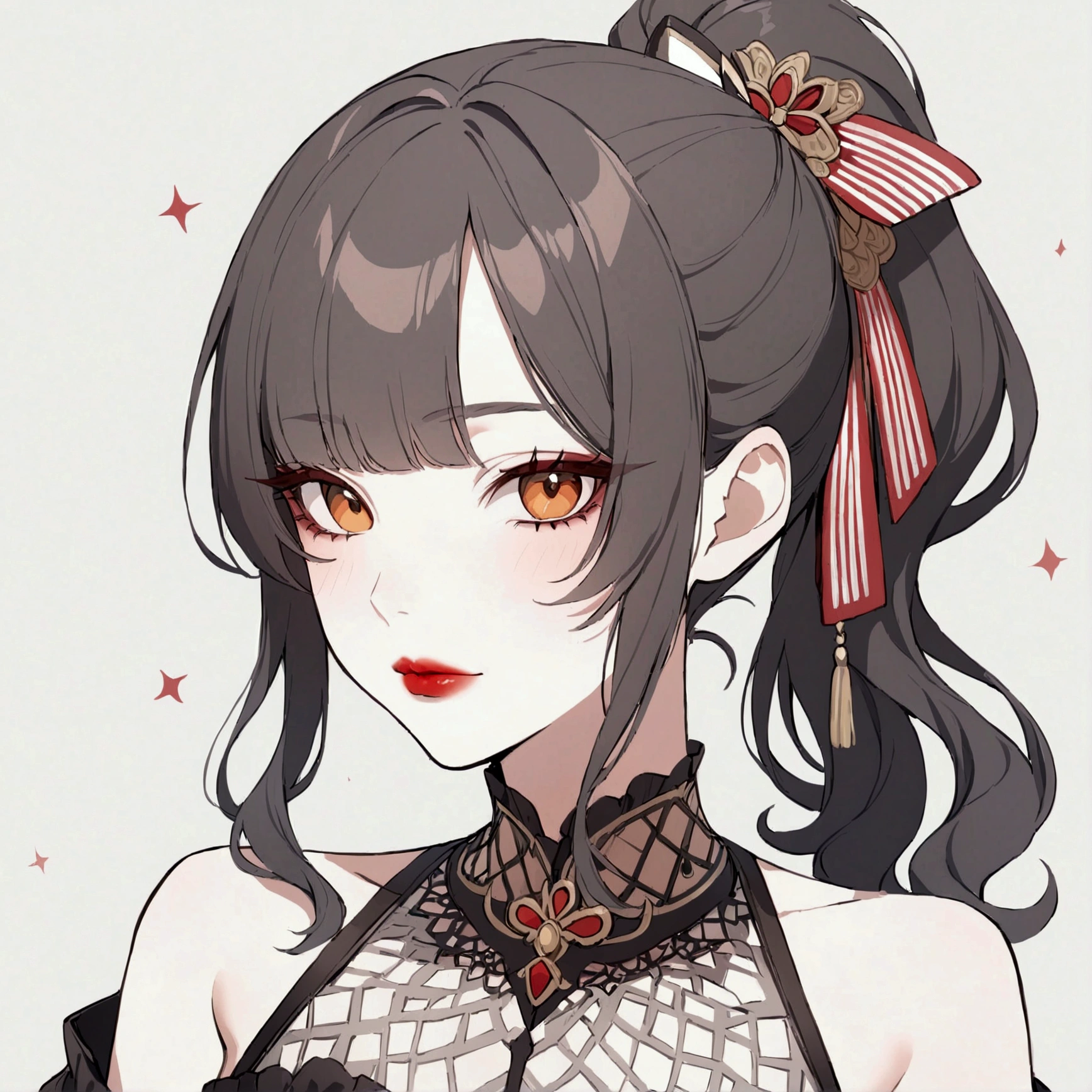 DogmomPonytail, Red Lips,