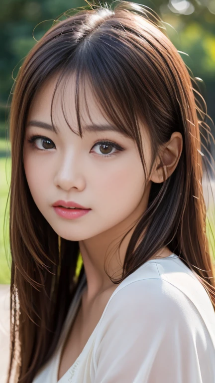 Highest quality,masterpiece,Ultra-high resolution,(Realistic:1.4),One girl,shoulder,Charm,Looking into the camera,Detailed eye resolution、Open your mouth wide