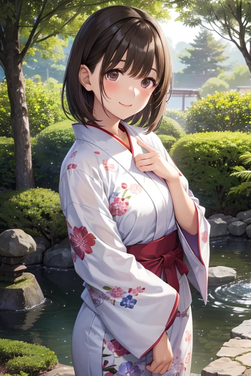 anegasaki nene、Shiny brown hair, short hair, (Beautiful brown eyes、Sparkling eyes, Fine grain)、smile、Ultra-detailed eyes、Highly detailed face, Highly detailed eyes,




A beautiful girl stands in a quiet Japanese garden. She is wearing a beautiful Japanese yukata and is elegantly picking flowers. Her modest smile enhances her elegance and makes for a memorable scene. In the background is a lush green Japanese garden, It gives the landscape a traditional beauty.. The photo was taken with a mirrorless camera at ふ/1.8 apertures, Shutter Speed 1/400 sec, ISO800, and the soふt-ふocus eふふect adds to the soふt, Magical atmosphere.