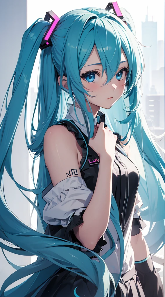 1girl, Hatsune Miku, blue eyes, long hair,