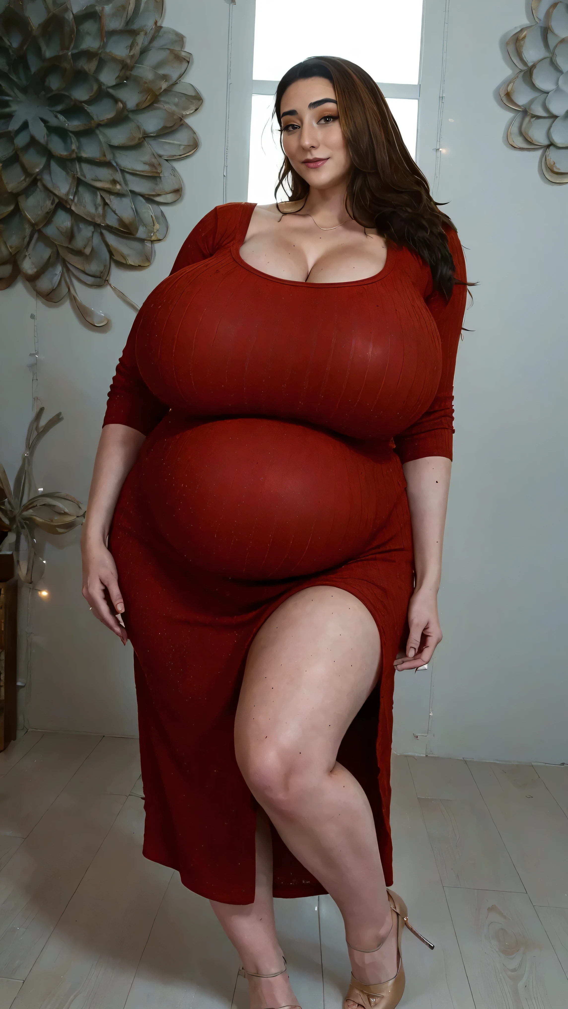 Pregnant women, Beautiful and noble, Arrogant and isolated, big breasted athlete (thin) She had a modest updo、A platinum blonde queen with sharp features, Dark red middle ages dress, Long sleeve, Wide neck, Sexy Long Dress, Tight Sexy Long Dress, (Platinum Blonde Waist Chain), A gem of the middle ages, middle ages, city, citywall, wall, outer, on top of a city wall, wood, countryside, evening, sunset.、Fat girl、Thick waist、Face of a young woman with plump body、Beautiful expression、Big Belly、Full body portrait、High heels、tail、Full body portrait、The whole body is projected, (A sadistic smile of temptation), (Curvaceous), ( Incredibly large and curvaceous hips), (Very big and voluptuous ass), (Incredibly thick thighs), (Glowing Skin), (Wet oily skin), plus size model, Stand upright with your legs wide apart, Stand upright with your legs wide apart, Pregnant women, Many tattoos on the legs, Many tattoos on chest, Many tattoos on the legs, Many tattoos on chest,