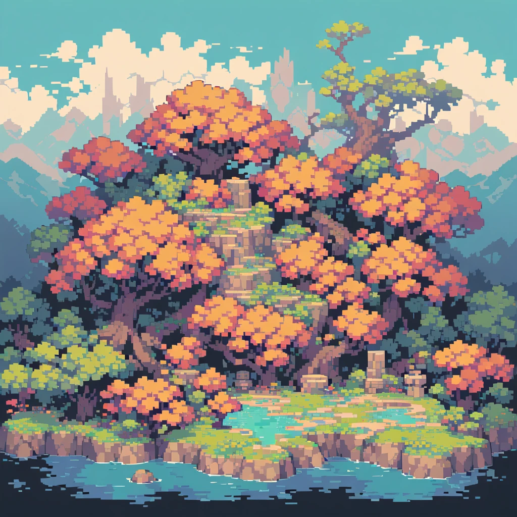 The prompt for generating a Pixel art could be: "Pixel art,(Highest quality, High resolution, detailed),(Retro, nostalgic) color,8bit style,Crisp lines and edges,Small Canvas,Blocky pixels,Limited color palette,Low-fi graphics,vibrant and saturated color,Iconic pixel characters,Simplified shape and form"