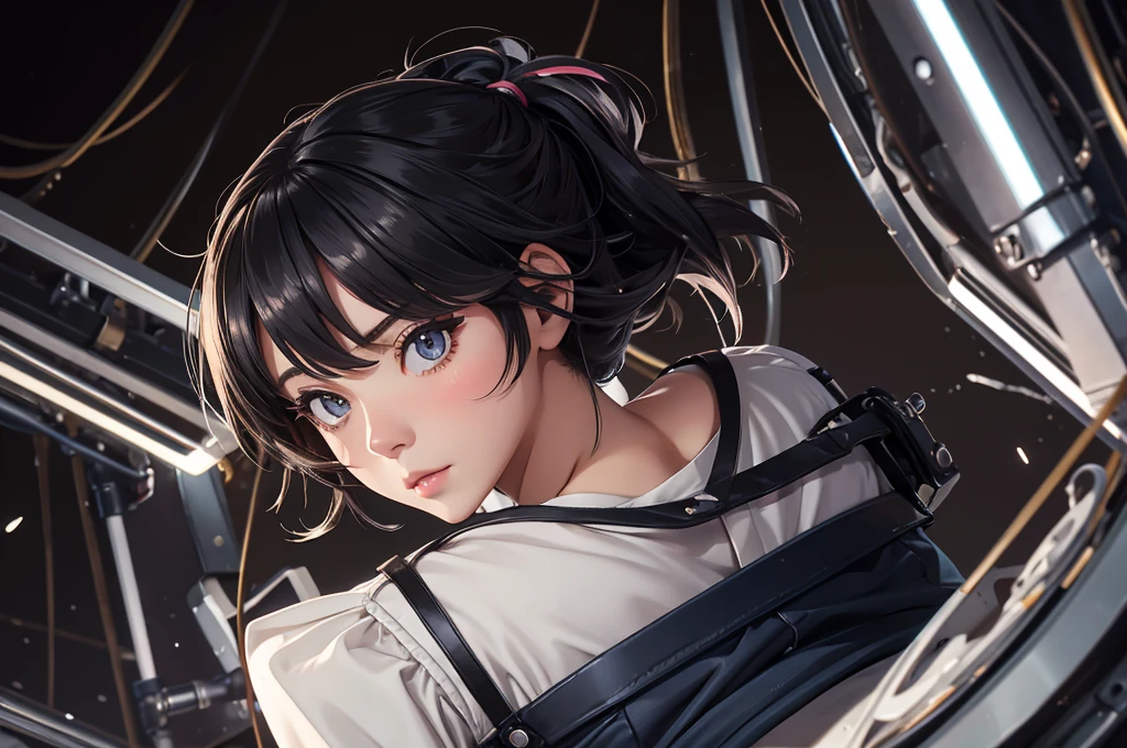 A beautiful police officer is pinned down by a criminal, has her pants pulled down, and has a penis inserted into her vagina,
One woman{((Beauty))in((Slender))inあり、(Small waist)、Large Breasts、Has feminine curves。
つり目in(blush)While(睨んinいる)。
女性は黒髪in黒い瞳は正義感in見ており、Bangs are parted。
女性は警察官in、警察の服装にスーツパンツ姿in、She is wearing a tight fitting white shirt and black lace underwear。The woman is wearing a watch、Equipped with a holster。There's a gun in the holster。
Women wear military boots、半脱ぎinスーツのズボンが降ろされた状態。
A woman is forced to have sex with a muscular man while fully clothed、頭を押さえつけられてお尻が上がった状態in、Her pants and underwear are removed and a penis is inserted into her vagina from behind, causing a large amount of semen to be ejaculated into her vagina.。
The woman's white shirt was torn and her chest was exposed.、A large amount of semen is sprayed on the body。
Messy room, Dark Room, storehouse,
(back)), ((Low - Angle)), ((Highest quality:1.6)), (Super fine:1.4), (非常に繊細in美しい:0.4), (High resolution:1.5), (masterpiece:1.2),