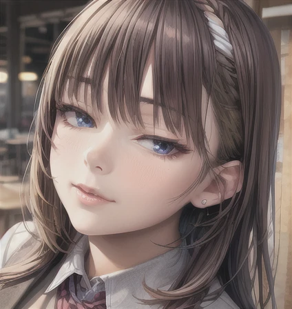 best quality, ultra high res, (photorealistic:1.4), 1girl, button shirt, black skirt, school, dark brown hair, breasts, (blonde hair:1.2), looking at viewer, (highly detailed face:1.1),, (PureErosFace_V1:0.8),tiktok,