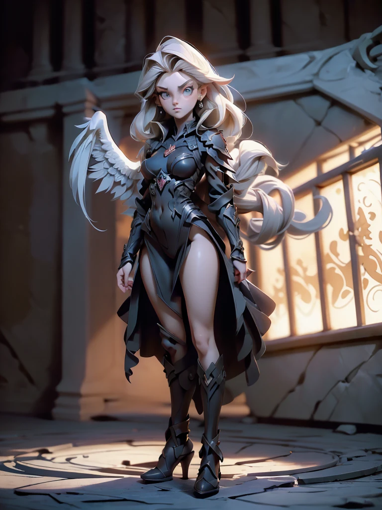 (((masterpiece))),((Finest quality)),(超A high resolution),(ultra-detailliert),(Meticulous portrayal),((best pictures)),(Finest works of art),Ultra-Precision Art,The art of astounding depiction, Fantasyart:1.5, (One woman:1.5),Fusion of angel half body and demon half body,demonic wings:1.4,the angel's wings:1.4, ((full body))