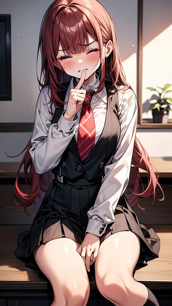 masterpiece, best quality, illustration, 8k cg wallpaper, beautiful secretary, pet red collar, suit, business shirt, lying, on back and hips on the desk with girls pictures on it of office, nsfw, POV, (intense sex of missionary), bare vaginal penis from tight skirt, pojecile cum in pussy, (gasp ecstasy, intense orgasm:1.2), pussy juice, trembling, cowboy shot, perfect anatomy, viewer is standing in front of the desk,
