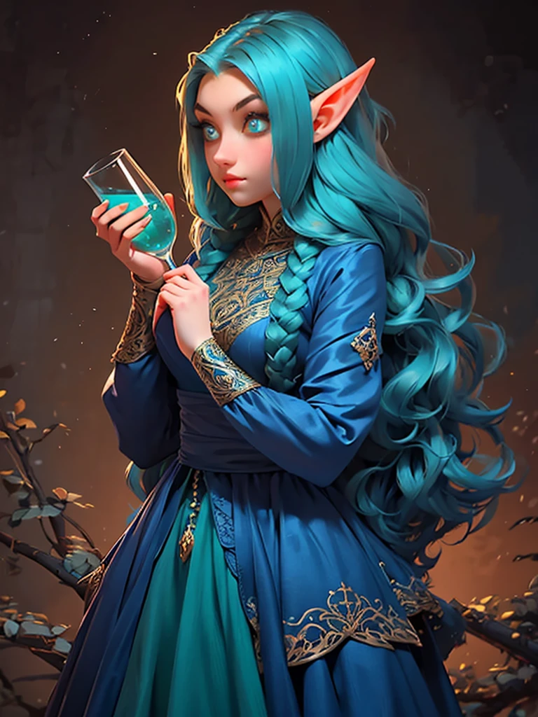 a woman in a blue dress holding a glass ball, medieval princess, beautiful costume, very beautiful elven top model, pre - raphaelites style, medieval dress. witch, fantasy style clothing, intricate costume design, as a medieval fantasy character, beautiful elven princess, inspired by Arthur Hughes, renaissance colorful dress, costume with blue accents, beautiful detail and color