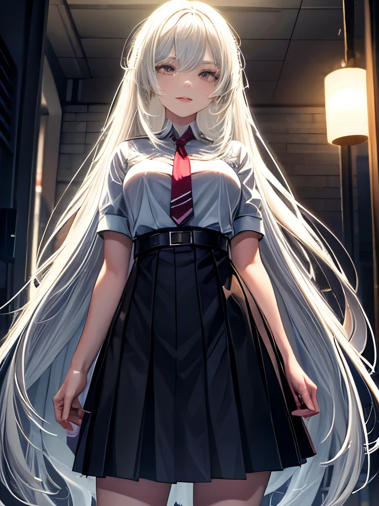 A young woman aged 25: 1.3, Long Hair: 1.2, Professional Skirt: 1.2, Daytime: 1.2, Four Corners: 1.2, Cinema Lighting, Surrealism, Ultra high definition, Ultra-high resolution, Accurate, Super Detail, Textured skin, Attention to detail, Highest quality, 8k