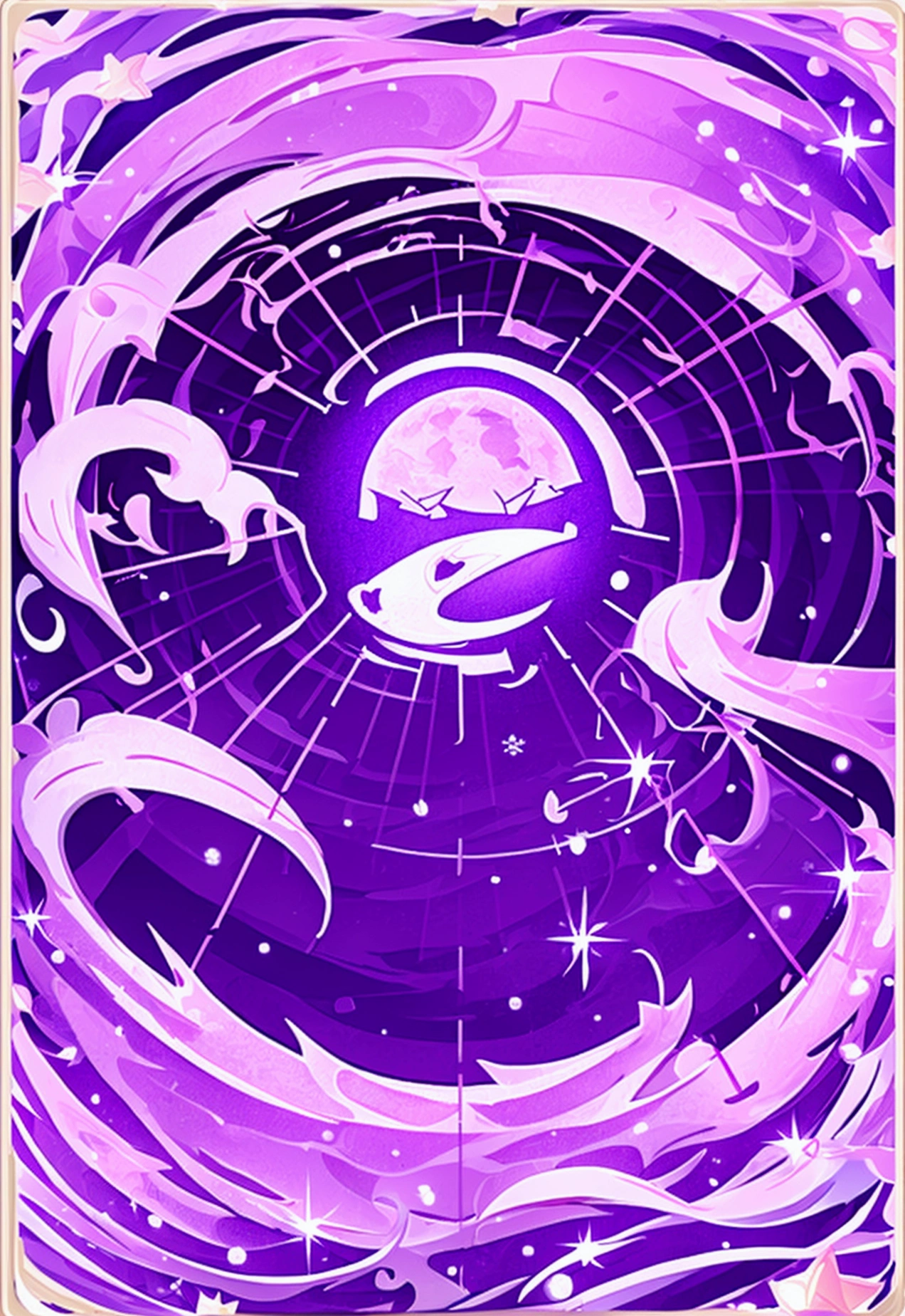 Card BG,Crystal border,No humans,Translucent clock，9 o&#39;clock,moon,Star,Purple light effect,flow,dream