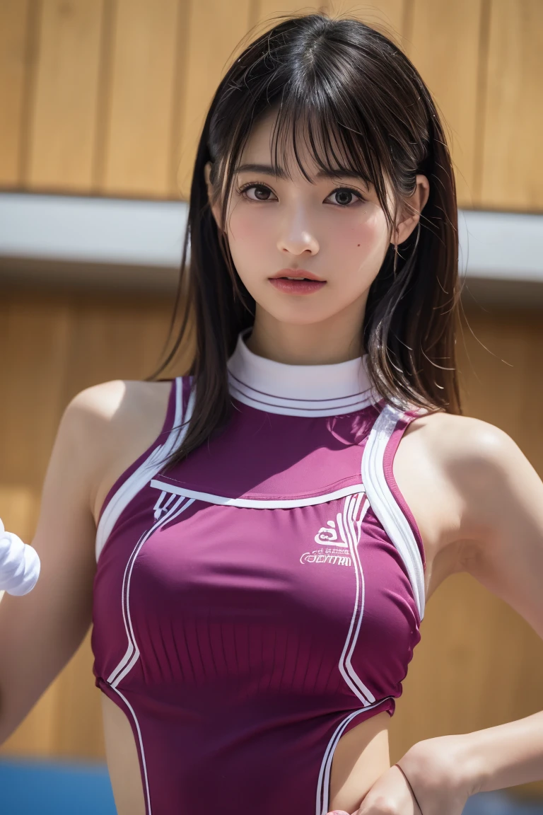 (8k, RAW Photos,Highest quality, High resolution:1.1), (超Realisticな:1.4),(Realistic, Realistic:1.3),The Beauty of Japan、Rhythmic gymnastics club、Rhythmic Gymnastics Uniform、((Upper Body:1.3))