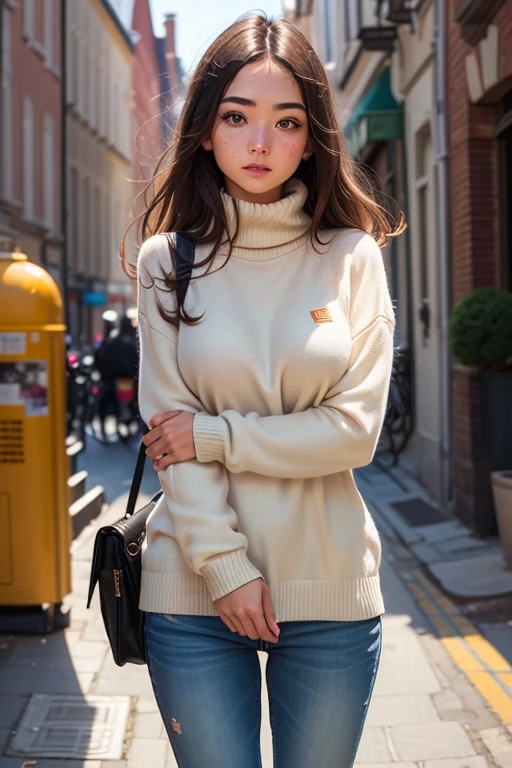 ((best qualityer)), ((work of art)), (detailded), 1 girl, ombro to ombro sweater,