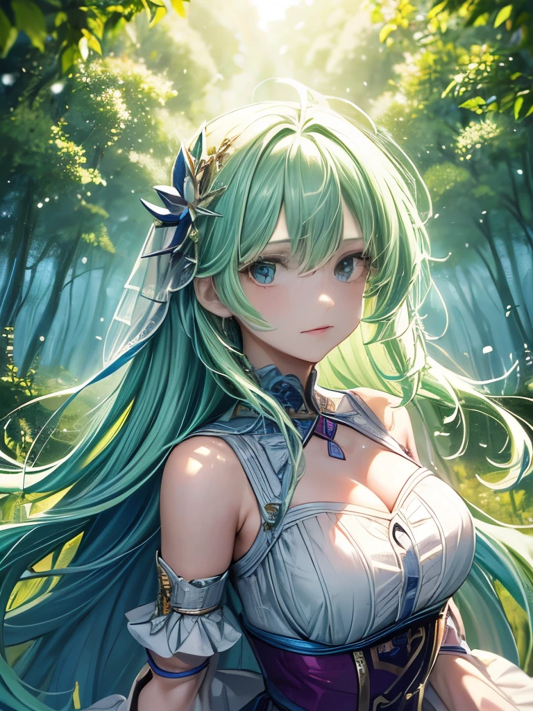 (masterpiece), (Highest quality), (Super detailed),(Disheveled Hair),(8k wallpaper), (One girl), Beautiful fine details,Delicate and beautiful face,floating,(High saturation),(Colorful splashes),Colorful Bubbles,(The Shining),Focus on the face, Walking through a forest lush with colorful mushrooms
