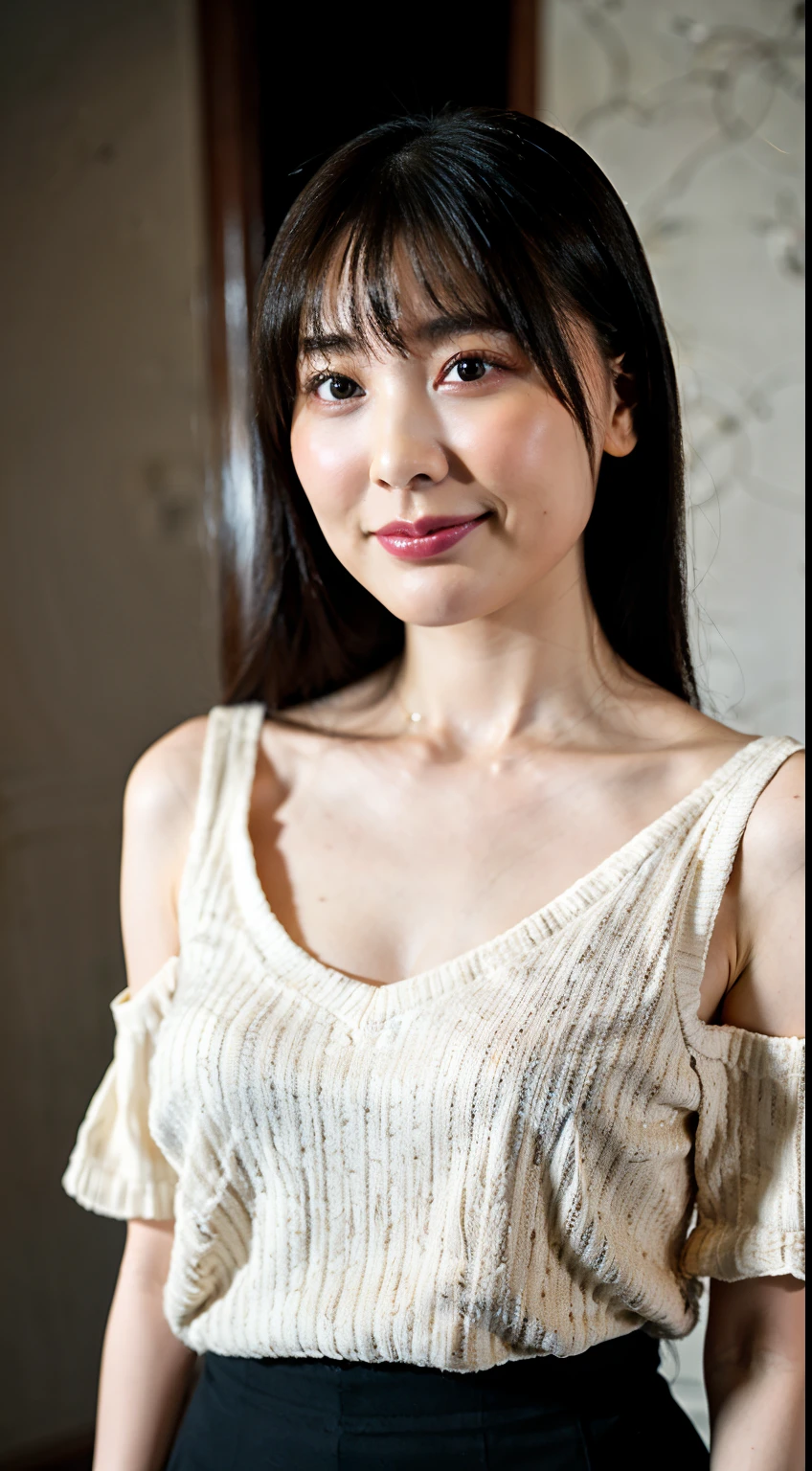 Highest quality、超High resolution、（8k， RAW Photos， Highest quality，（Defined Abs：1.1），（Perfect body：1.1），Neckwear，Lock，Full body photo，Cleavage， Exposed bare shoulders，sweater，Short skirt，（Highly detailed CG 8k wallpaper），（Very sophisticated and beautiful），（masterpiece），（Highest quality：1.0），（超High resolution：1.0），[High resolution]，Delicate skin，Super detailed
