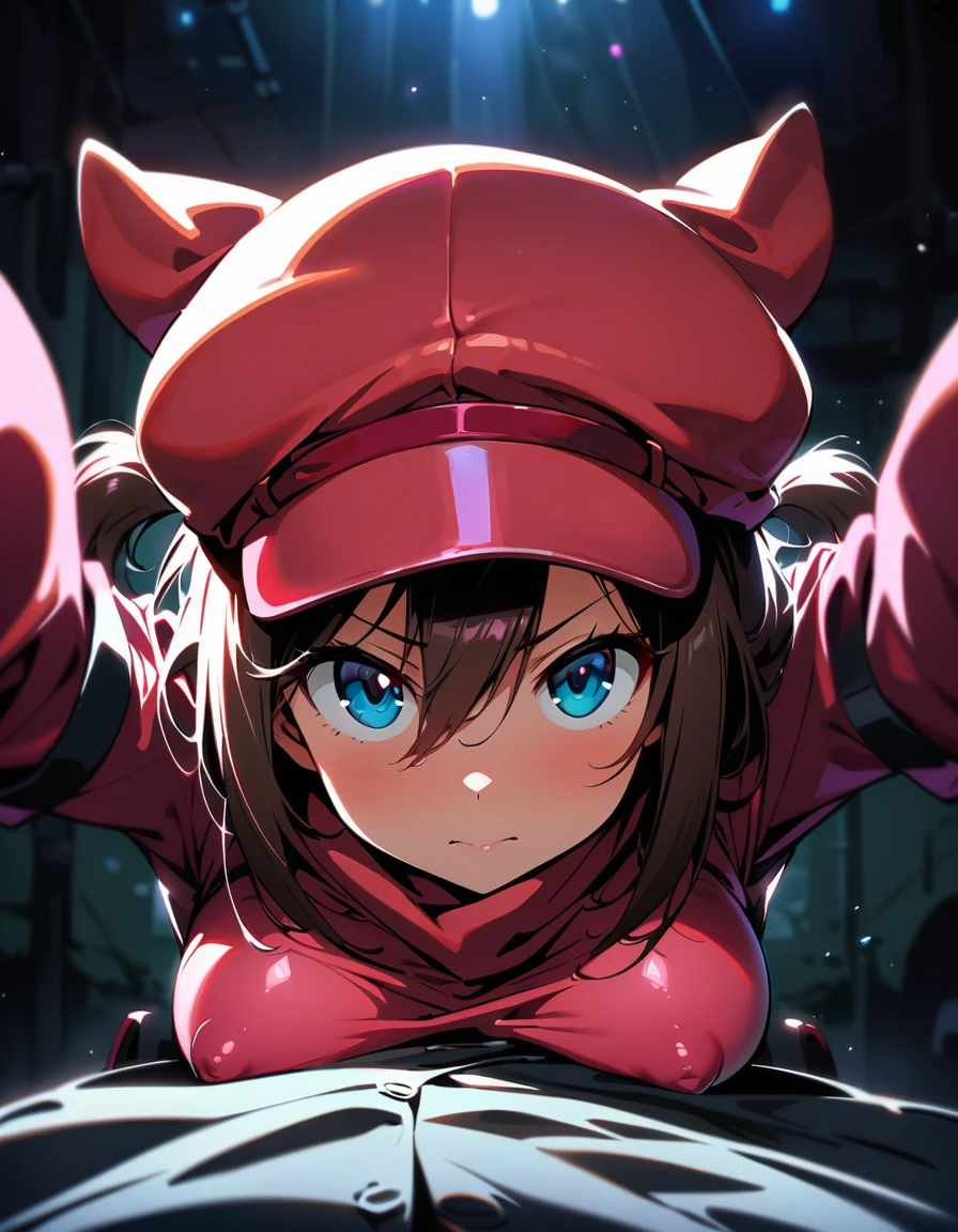 Llenn(GGO), portrait, covered nipples , (masterpiece, best quality, ultra detailed), (looking at viewer), (pov, ), (cinematic lighting), stylish pose, sexy breasts, (( covered nipples, )), 