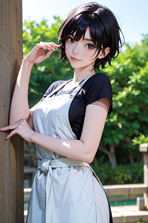 mother,Married Woman,apron,Black Hair,kind,short hair,Berry Short,Short Hair,
