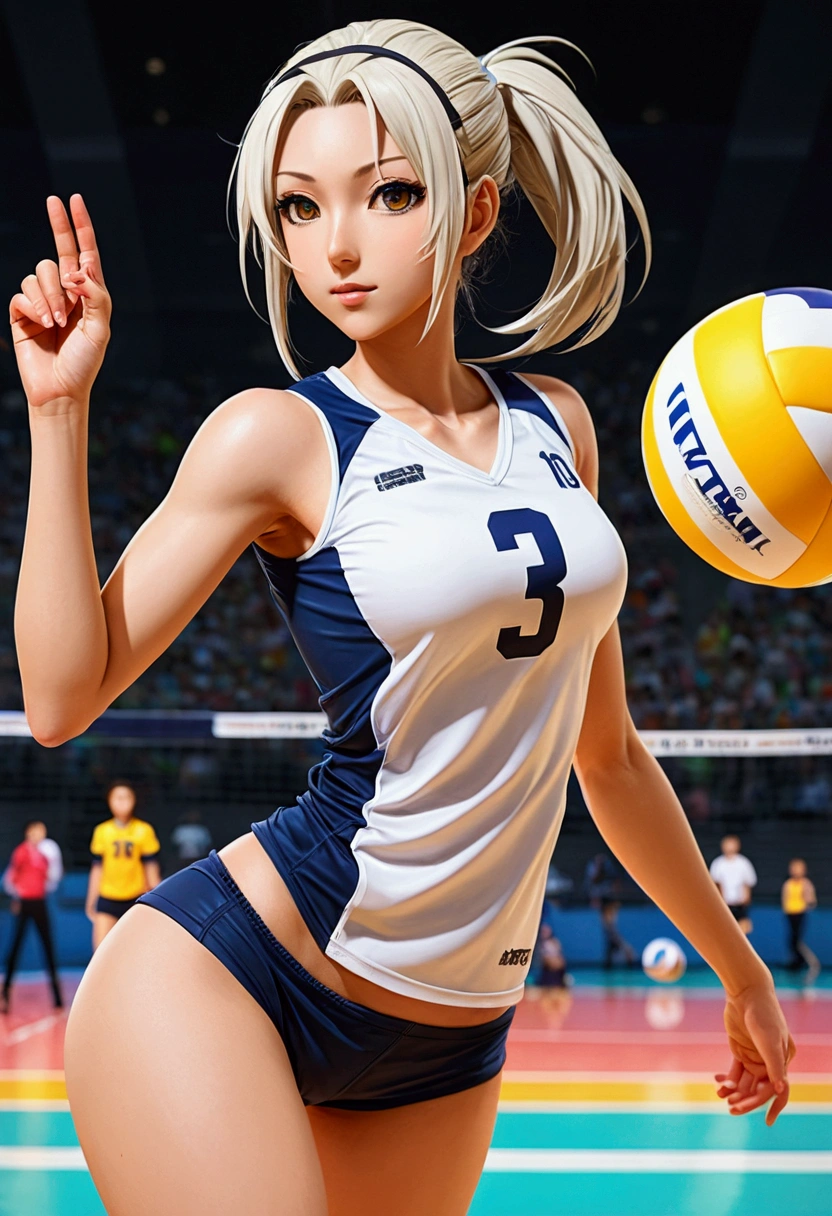Sexy volleyball player anime girl